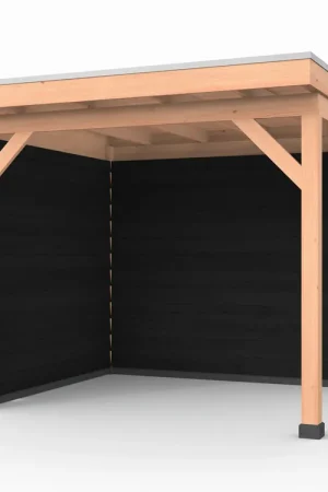 Douglas overkapping, 300 x 250, met achterwand en zijwand, Westwood Comfort Zwart Beste Prijs